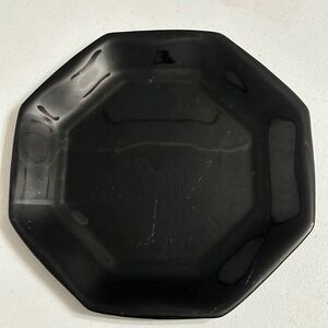 Arcoroc Arcopal Octime Octagonal Dinner Plate Black Glass‎ Vintage France 10.5"